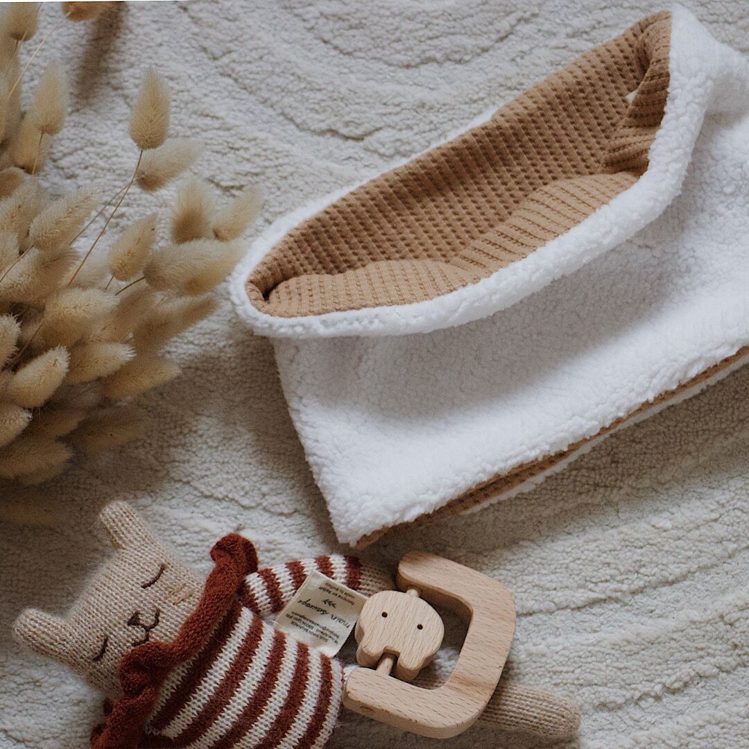 Scaldacollo Jersey Crema color cammello