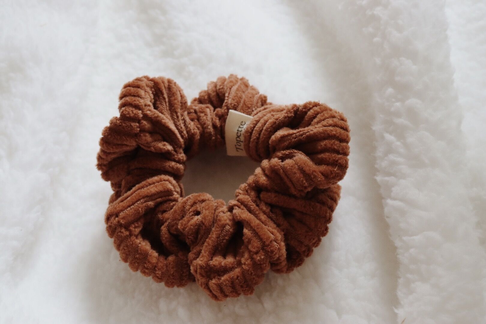 Hazelnut Velour Scrunchie