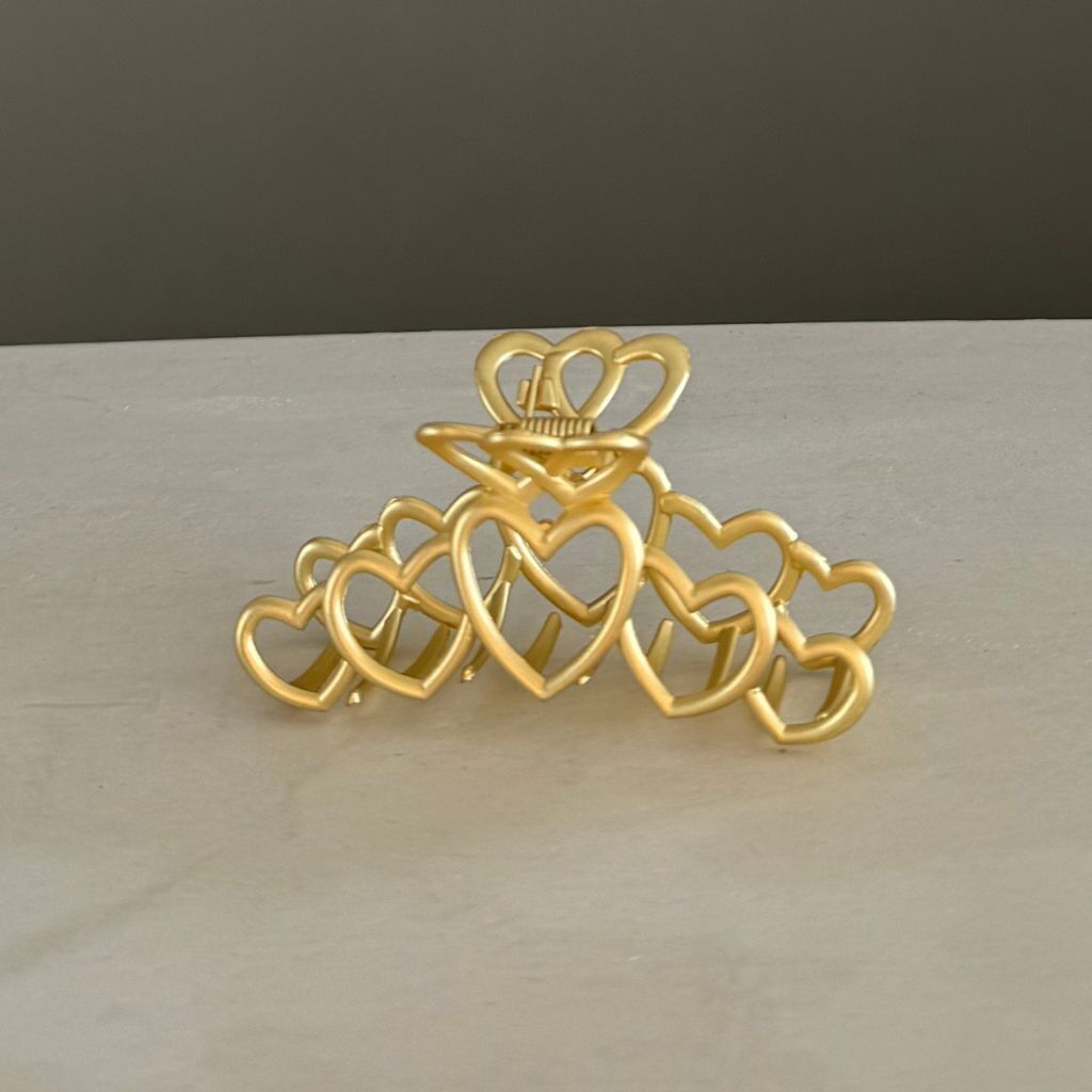Herz Haarklammer Gold - Hochwertige Metall-Haarklammer - Gold Haarklammer