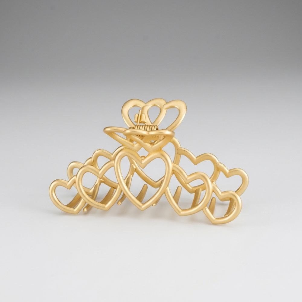 Heart Hair Clip Gold - High Quality Metal Hair Clip - Gold Hair Clip