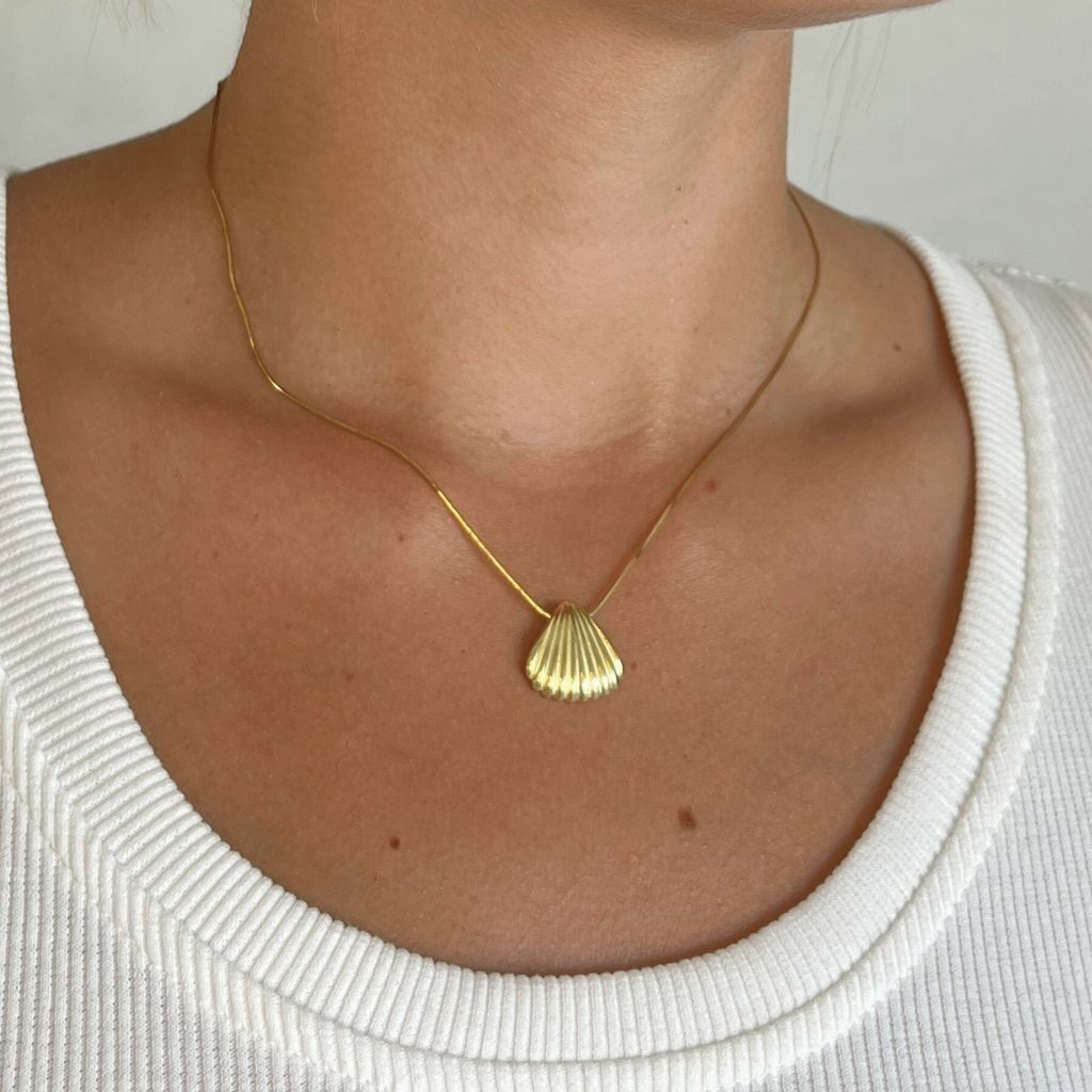 Collar de conchas - Collar con colgante de conchas - Plata de ley 925 - Collar para mujer