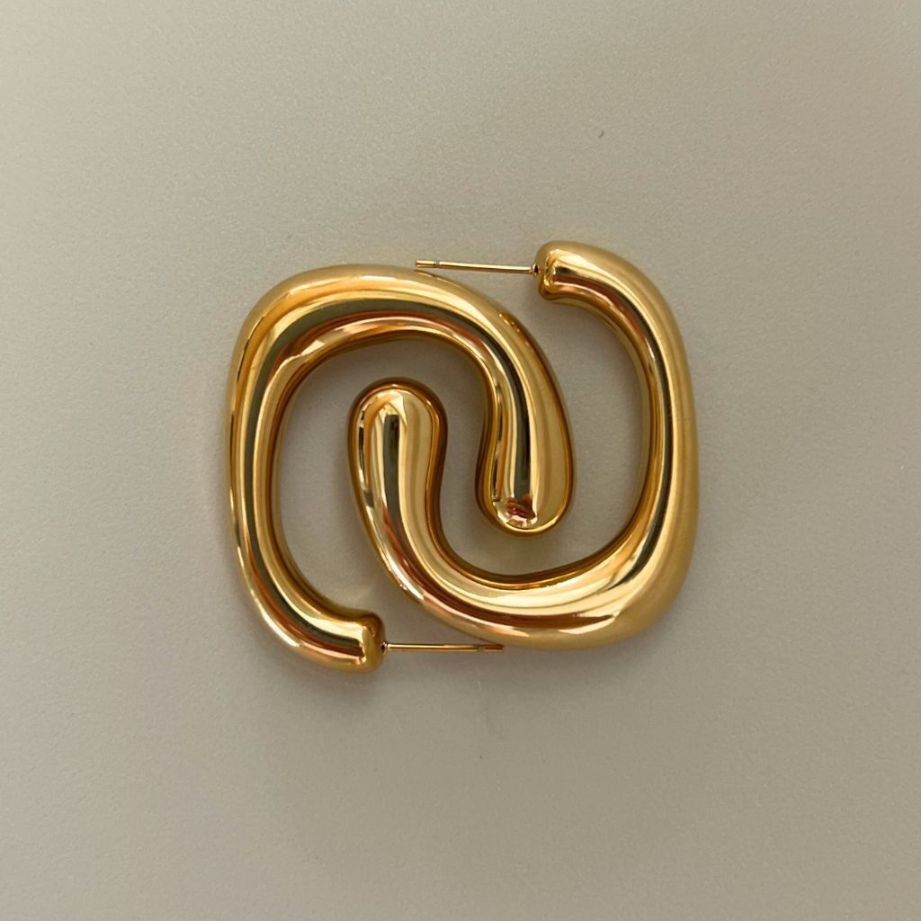 Chunky Gold Ohrringe - 18K Vergoldete Edelstahl Ohrringe - Massiver Schmuck Trend 2025 - Wasserfest & Langlebig