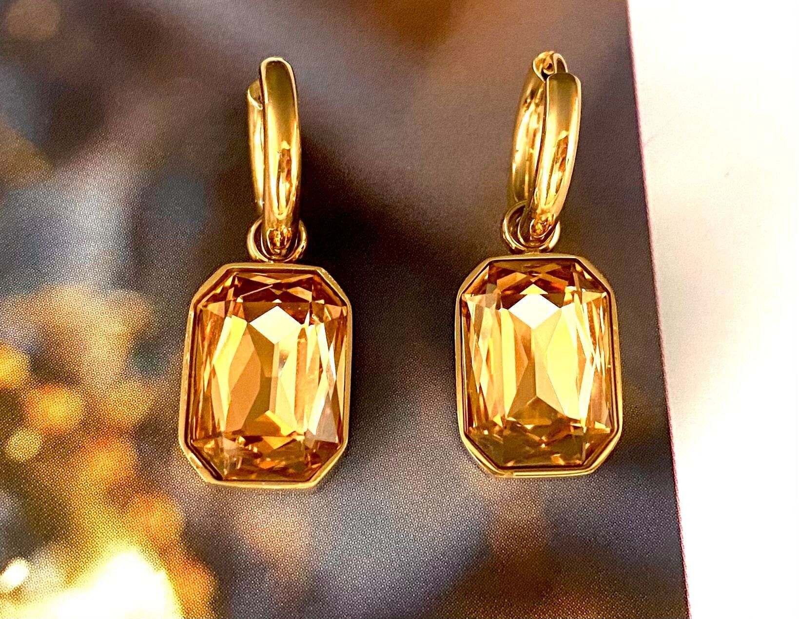 Ohrringe Kristall warmes Gelb
