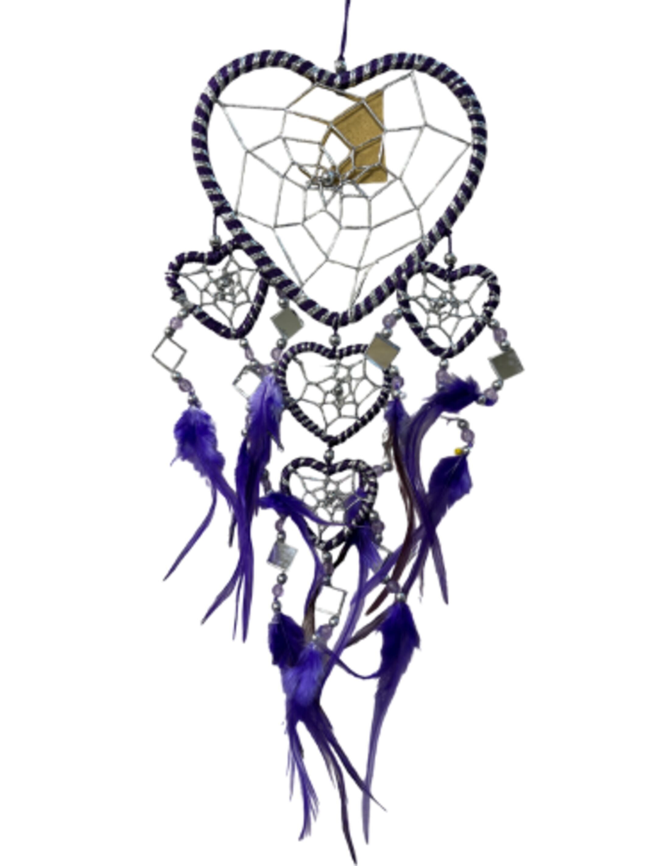 Acchiappasogni a forma di cuore con specchi - viola - 11 cm - Acchiappasogni