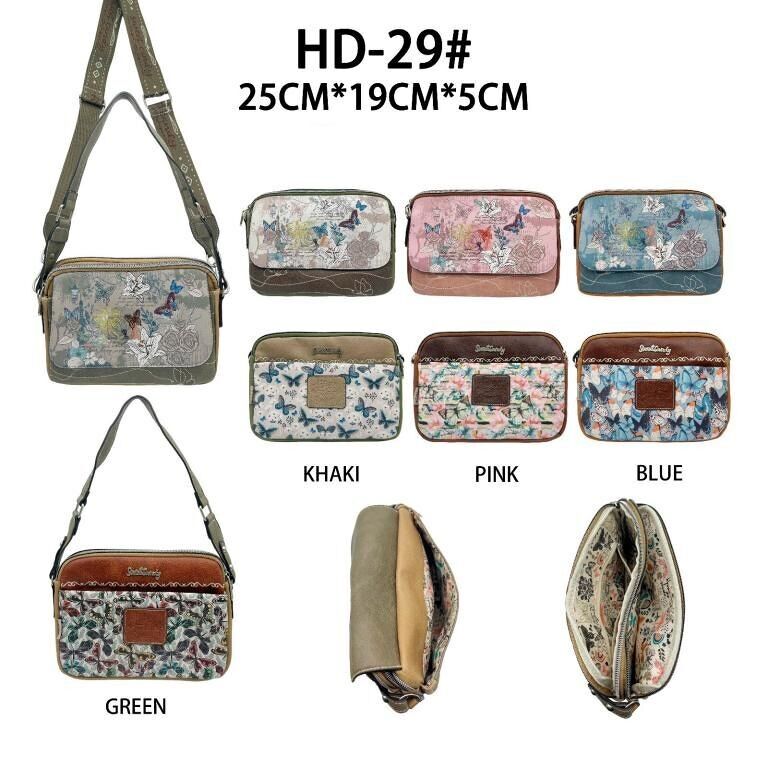 Bolso Bandolera Diseño Mariposa Sweet Candy con Solapa y 3 Compartimentos Mujer