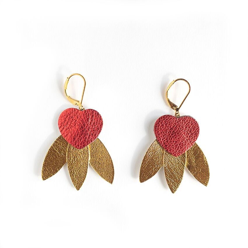 Orecchini cuore 3 spade