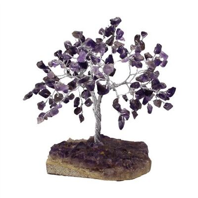 Gem Tree with Amethyst 100 Bds with Amethyst Cluster