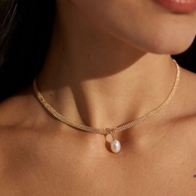 925 silver mesh necklace - Mia