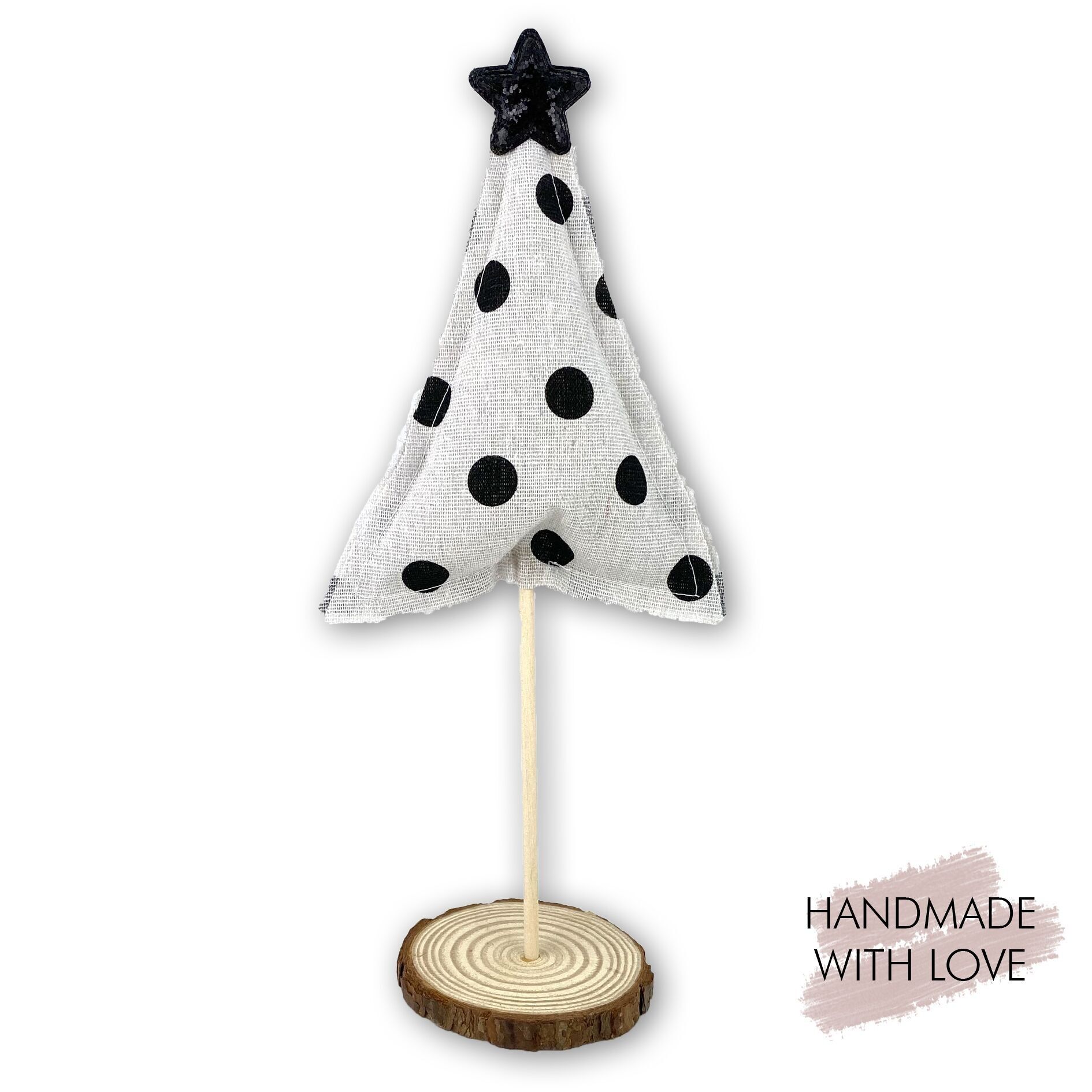 Albero in tessuto Puntini Neri piccolo 30 cm VE4
