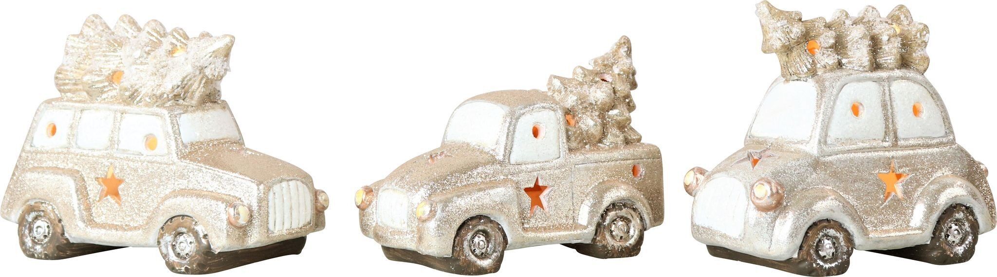 LED CHRISTMAS CARS 3 PIECE SET (HOFF1625)