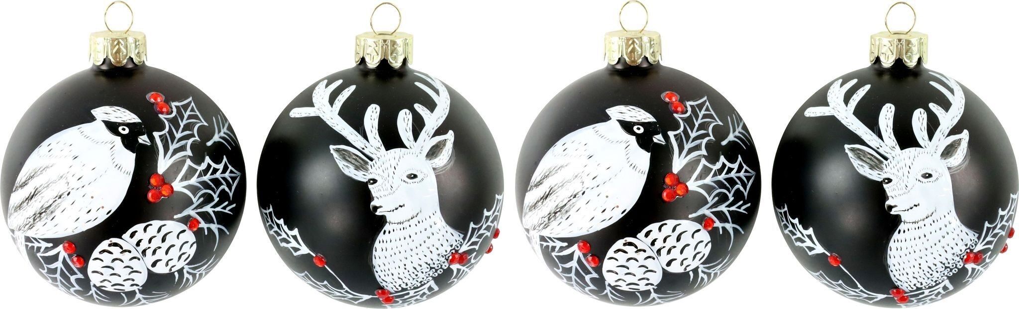 GLASKUGELN SCHWARZWALD  4 TEILIGES SET (HOFF2182)