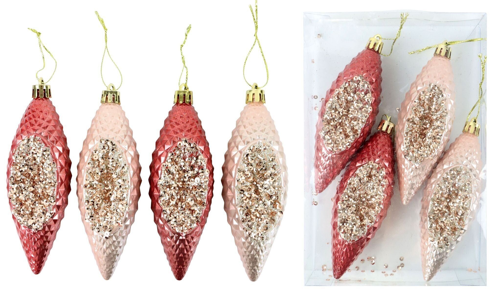 CINTRE DÉCORATIF ROSÉ ENSEMBLE 4 PIÈCES (HOFF2685)