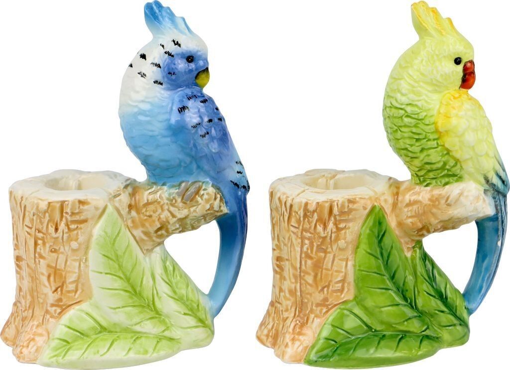 PORTACANDELE PARADISE UCCELLI SET 2 PEZZI (HOFF2900)