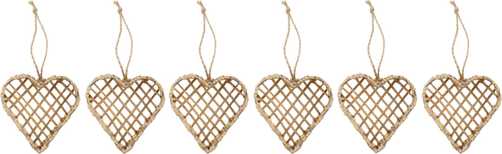 RATTAN PENDANT HEART 6 PIECE SET (HOFF3834)