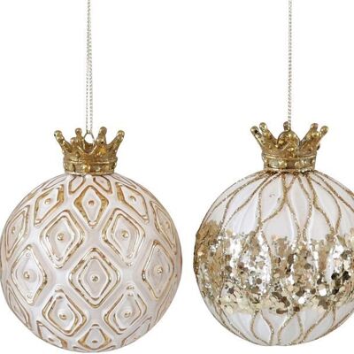 GLASS BALLS CROWN 6 PIECE SET (HOFF4431)