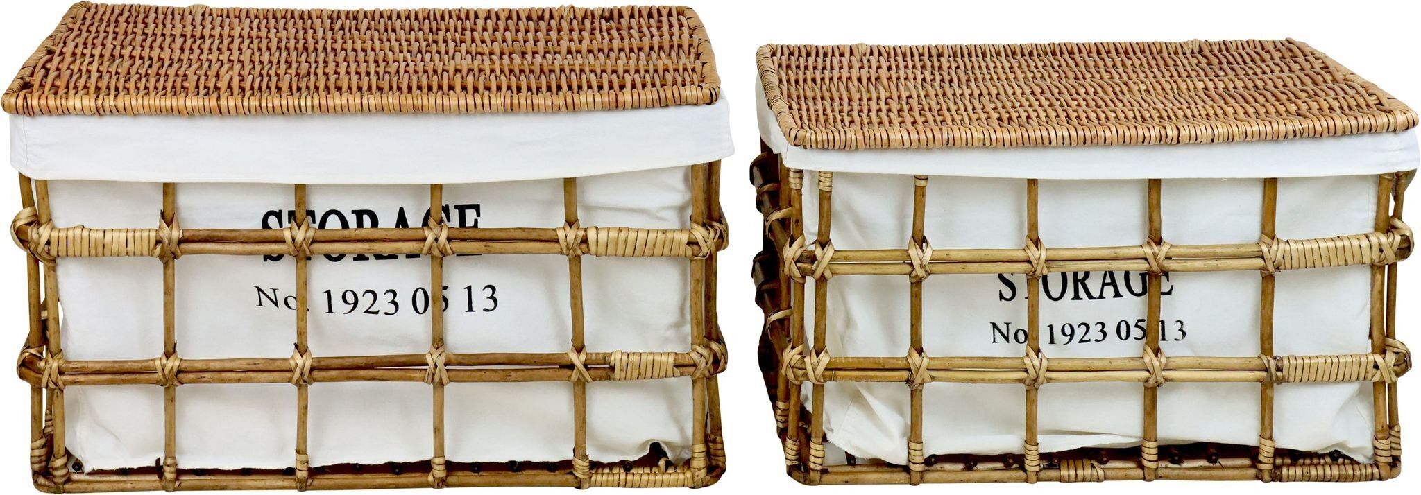 RATTAN BASKET CHESTS HAMPTONS 2 PIECE SET (HOFF5229)