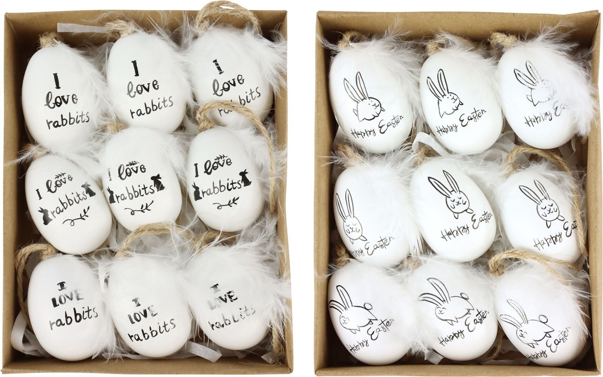 SCATOLE PER UOVA RABBIT LOVE 2x9 SET 18 PEZZI (HOFF5690)