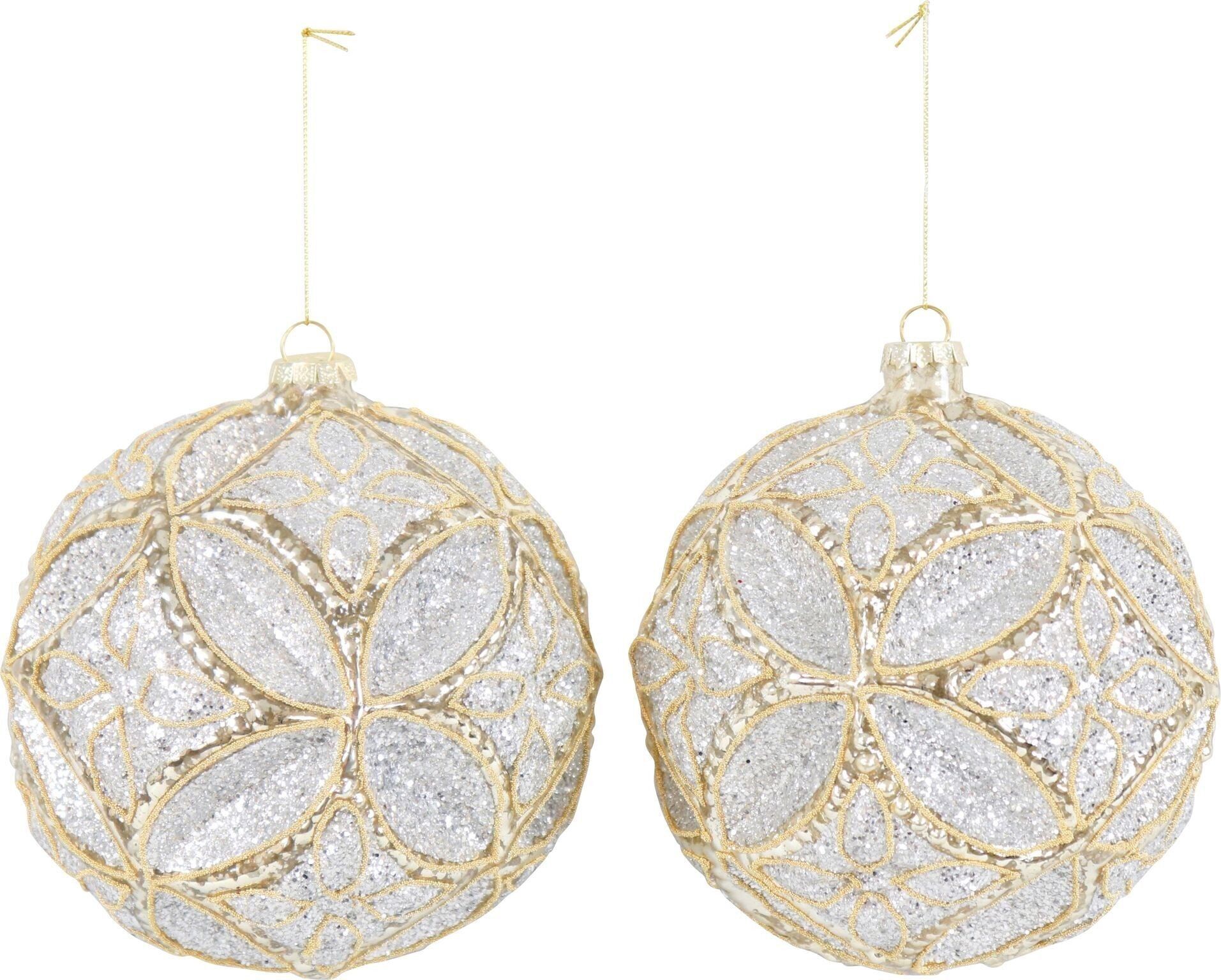 XL-GLASKUGELN ARGENTO  2 TEILIGES SET (HOFF6590)