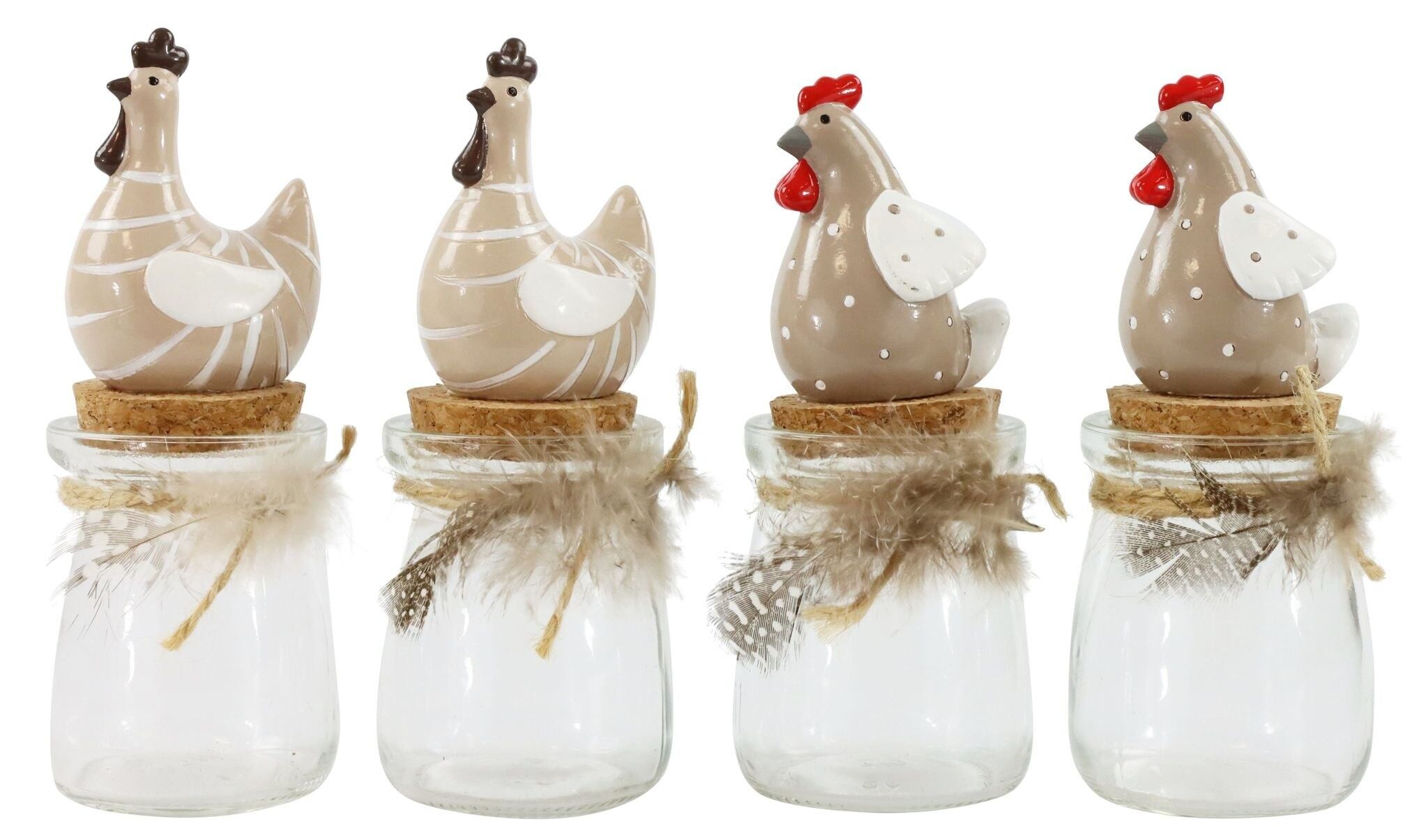 GLASS CANS CUCKOO HENS 4 PIECE SET (HOFF6950)