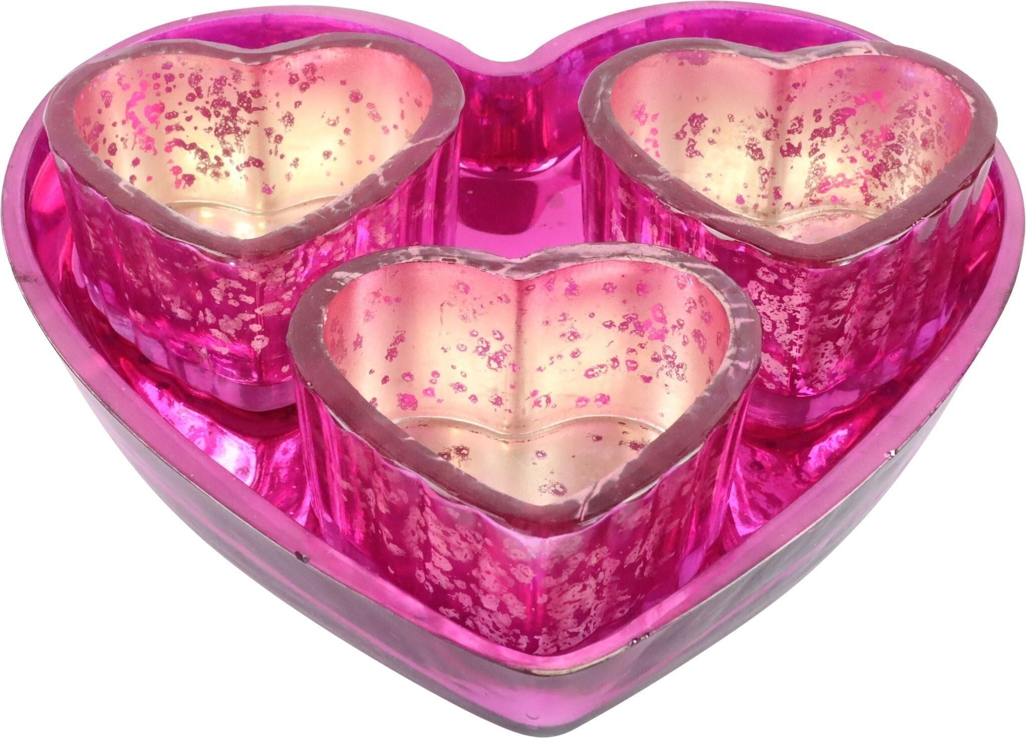 COMPLETO DI VETRO CON CUORI SET 4 PEZZI (HOFF7018)