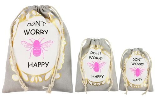 BEUTEL DON'T WORRY  3 TEILIGES SET (HOFF7116)
