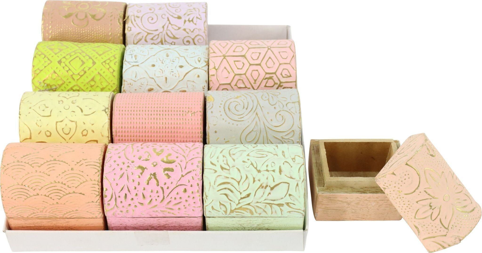 COFRES DE MADERA PASTEL PARTY' SET 12 PIEZAS (HOFF7899)