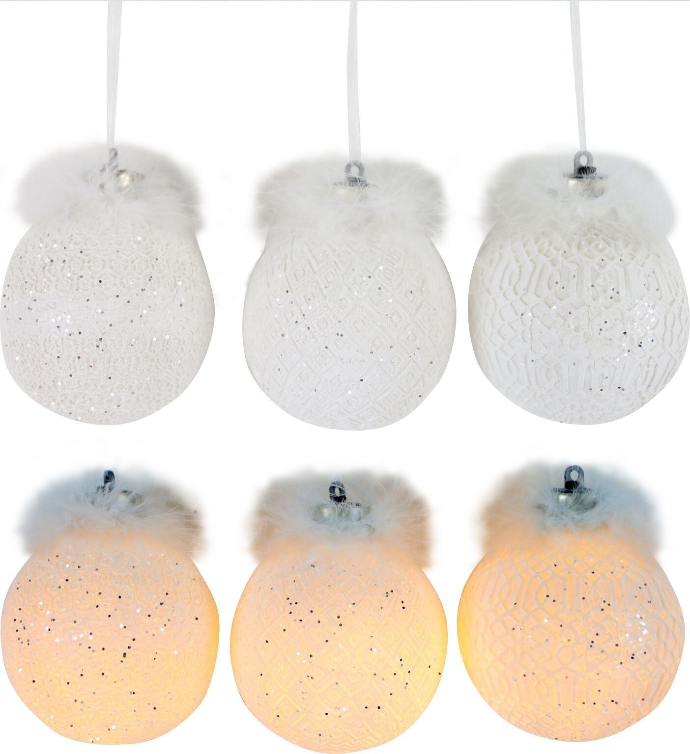 VESTIDO DE PLUMAS BOLAS LED SET 3 PIEZAS (HOFF8002)