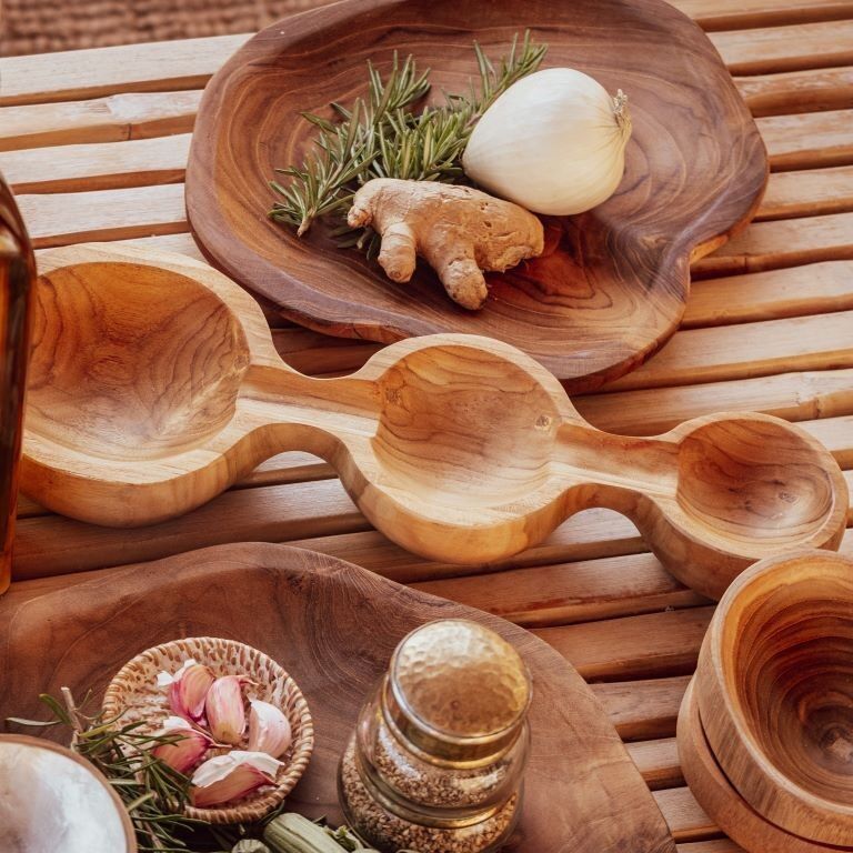 Ciotola in teak tripla