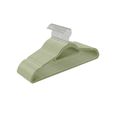 Set van 20 cintres fluwelen vert clair 43,5 x 0,6 x 22,5 cm (L x B x H)
