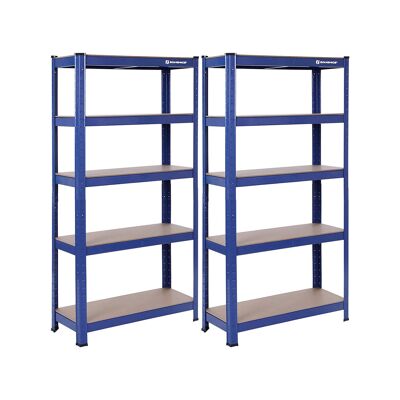 Set van 2 zware planken, 150 cm hoog, azul 30 x 75 x 150 cm (D x B x H)