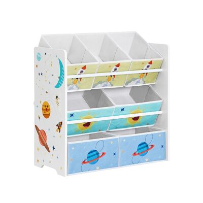 Planche de chambre d'enfant avec 7 plateaux 29,5 x 62,5 x 60 cm (P x B x H)