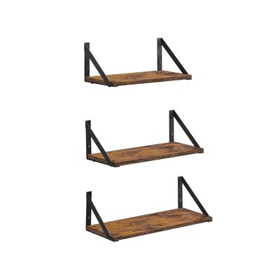 Set van 3 wandplanken 15 x 40 x 12 cm (groot) (D x B x H)