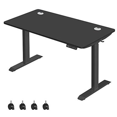 Bureau haut en bas, électrique, 70 x 140 cm noir 70 x 140 x (71-117) cm (P x B x H)