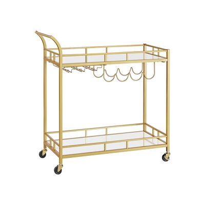 Chariot de service avec plateau en émail 80 x 38 x 77,5 cm (L x B x H)