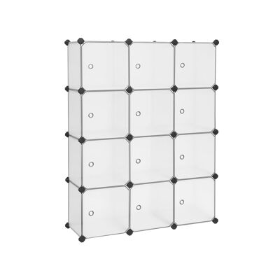 Sistema de almacenamiento con 12 cajas de 30 x 30 x 30 cm (largo x ancho x alto)
