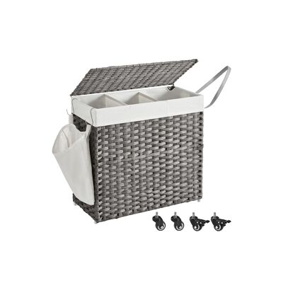 Wasmand met wieltjes 66 x 33 x 60 cm (largo x ancho x alto)