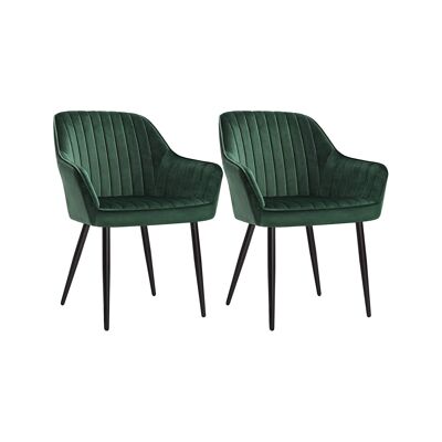 Set van 2 eetkamerstoelen vert-noir 62,5 x 60 x 85 cm (L x B x H)