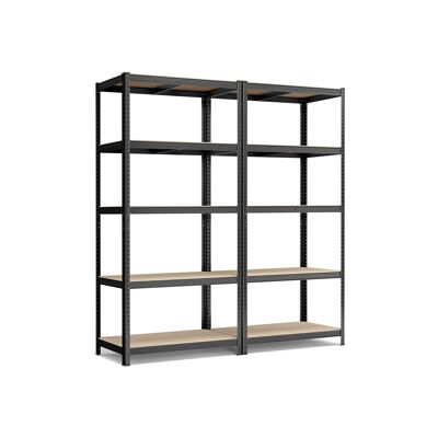 Opbergplanken set furgoneta 2, 200 x 100 x 50 cm negro 200 x 100 x 50 cm (alto x largo x ancho)