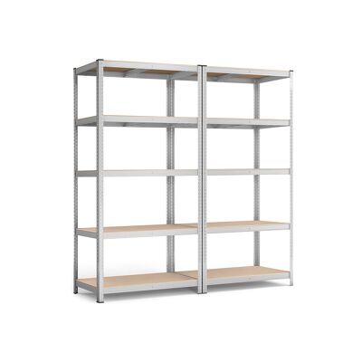 Opbergplanken set van 2, 200 x 100 x 50 cm argent 200 x 100 x 50 cm (H x L x B)