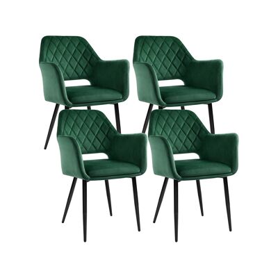 Set di 4 camere da letto con braccioli 59,5 x 58 x 88 cm (L x L x A)