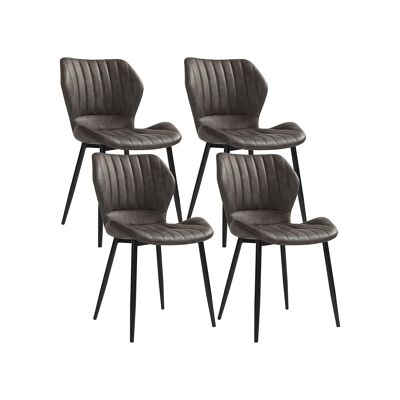 Set van 4 eetkamerstoelen met rugleuning 47,5 x 56 x 78,5 cm (L x B x H)