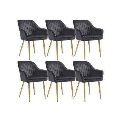 Set van 6 camere da letto gestoffeerde 62,5 x 60 x 85 cm (L x L x A)