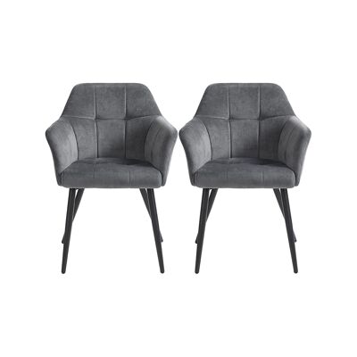 Set van 2 gestoffeerde eetkamerstoelen 61 x 60 x 86,5 cm (L x B x H)