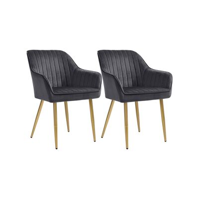 Set van 2 eetkamerstoelen met metalen poten 62,5 x 60 x 85 cm (L x B x H)
