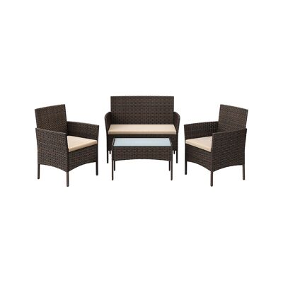 Set di mobili da balcone da 4 pezzi 56,5 x 54,5 x 81,5 cm (L x P x A)