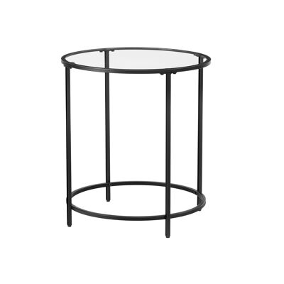 Bijzettafel rotondo con cornice in metallo nero 50 x 55 cm (Ø x A)