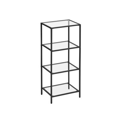 Planche debout avec 4 planches en verre noir et blanc 40 x 30 x 95 cm (L x B x H)
