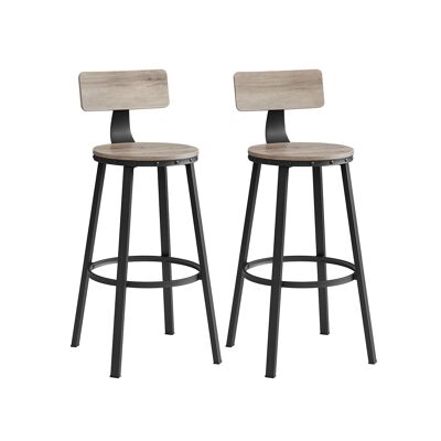 Set furgone 2 Barkrukken Greige Nero 54 x 99 cm (Ø x A)
