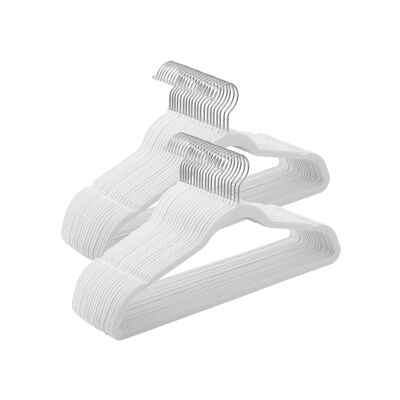 Juego de perchas de 50 unidades de color blanco 42 x 0,5 x 21,5 cm (largo x ancho x alto)