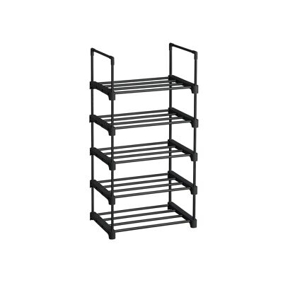 5 pisos schoenenrek negro 45 x 30 x 89,5 cm (largo x ancho x alto)